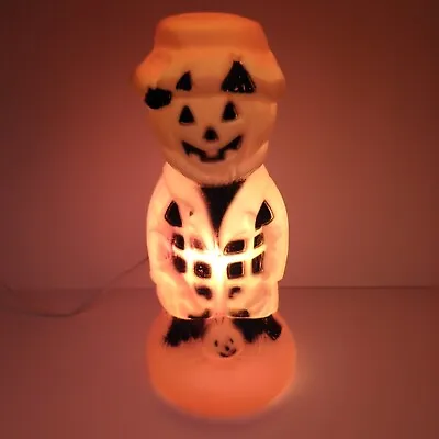Vtg Bayshore Industries JOL Pumpkin Scarecrow Lighted Halloween Blow Mold Lamp • $69