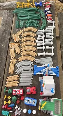 HUGE Geotrax LOT  Fisher-Price Tracks Set Train With Remote And Cars • $50