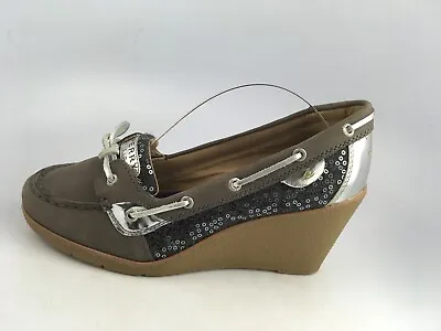 Sperry Top Sider Womens Goldfish Graphite Sequin Wool Shoes Sz 9 M • $28.49