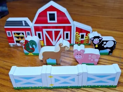 Melissa & Doug Farm 10 Piece Wooden Chunky Puzzle Pieces Replacements NO FRAME • $19.99