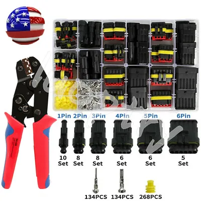 $22.95 • Buy 708PCS 1-6 Pin Car Automotive Waterproof Electrical Wire Connector Plug Kit Set