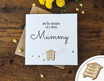 Mum's 50th Birthday Card Personalised Card For Mummy Handmade Eco Gift • £3.75
