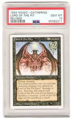 1994 MTG Magic The Gathering Revised Lord Of The Pit PSA 10 GEM MT • $299.99