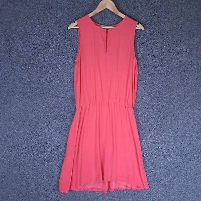 $21.95 • Buy Skin And Threads Womens Dress Size 2 Pink Silk Sleeveless Elastic Waist