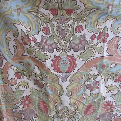 Pottery Barn Simone Jacobean Floral Linen Cotton King Duvet Cover UNUSED 3 Sham • $225