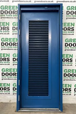 Single Steel Louvred Door Internal Fire Rated Metal Blue Security Resistant New • £899.90
