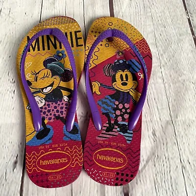 Havaianas Youth 2Y Retro Minnie Mouse Slim Disney Cool Flip Flops Thongs Slipper • $9.95