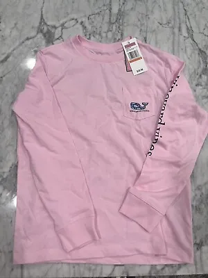 NWT  Vineyard Vines T Shirt Girls Youth Size 7 Long  Sleeve Whale Pink • $19.25