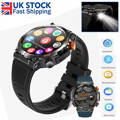 Military Army Men Women Smart Watches With Flashlight Bluetooth Fitness Tracker • £28.99