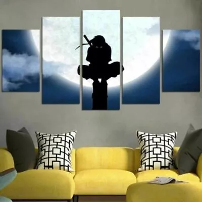 Itachi Uchiha Shinobi Moon 5 Piece Canvas Print Wall Art Home Decor • $62.88