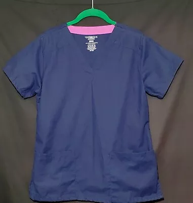 Womens Ecko Unltd Scrub Top Blue Size Medium 2 Pockets Short Sleeve • $11.21