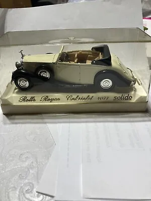 Solido - Rolls Royce Cabriolet #4077 Cream/Black 1:43 Diecast With Case Vintage • $9.75