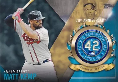 Topps 2017 Baseball Matt Kemp #jrpc-mk Jackie Robinson Day Patch Relic Card • £9.99