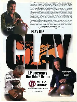 1999 Print Ad Of LP Udu Clay Drum W Giovanni Hidalgo Don Alias Bashiri Johnson • $9.99