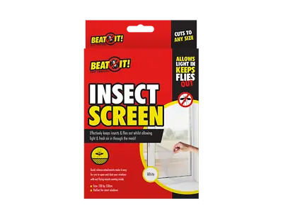 INSECT SCREEN Window Mesh Net Fly Bug Mosquito Moth Door Tape Netting Trap Wasp • £2.99