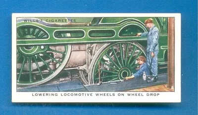 RAILWAY EQUIPMENT.No.38.LOWERING LOCOMOTIVE WHEELS.WILLS CIGARETTE CARD 1938 • £1.50