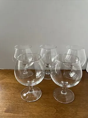 MIKASA Brandy Cognac Snifters Glasses Crystal SET OF 5  Plain Clear 4 7/8” • $32.25