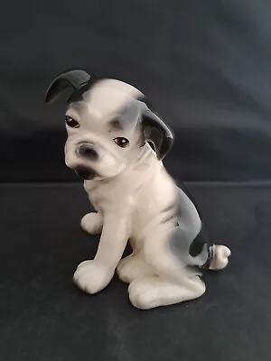$44.99 • Buy Vintage Goldscheider Everlast Black White Bulldog Puppy Dog Figurine 5.25 