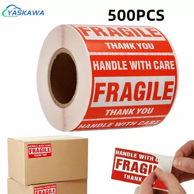 500PCS Fragile Stickers 1Roll 2x3 Fragile Label Sticker Handle With Care Mailing • $7.90