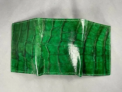 New Handmade Genuine GREEN  Alligator/Crocodile Premium Skin TRIFOLD Wallet 5 • $120