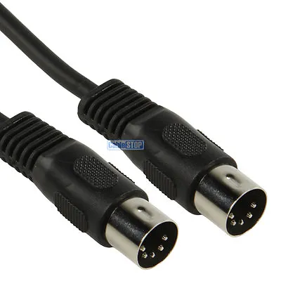 SHORT 75cm 5 PIN MIDI DIN PLUG AUDIO LOW NOISE CABLE INSTRUMENT MUSIC AMP LEAD • £3.57