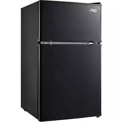 3.2 Cu Ft Two Door Mini Fridge With Freezer Reversible Door Dorm Office Black • $168.99