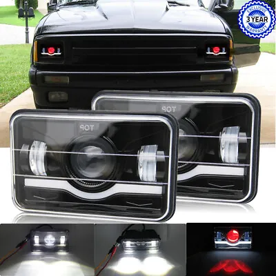 2PCS 4x6  LED Headlights Hi/Lo Beam Demon Eyes For Chevrolet 1997 R10 R20 R30 • $44.06