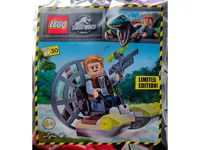 £4.45 • Buy Sealed LEGO Jurassic World Dinos 122220 Owen With Hover Boat Polybag + Free P&P