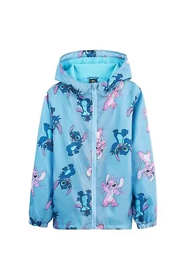 Disney Kids Stitch Hooded Raincoat Waterproof Jacket • £22.49
