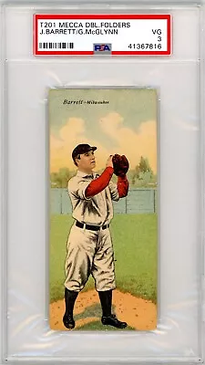 1911 T201 Mecca Double Folders Barrett/McGlynn PSA 3 Very Good Pre-War Baseball • $149