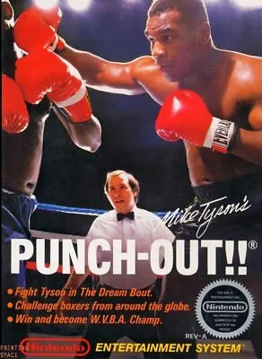 525207 MIKE TYSON PUNCH OUT Vintage Arcade Atari Sega 16x12 WALL PRINT POSTER • $13.95