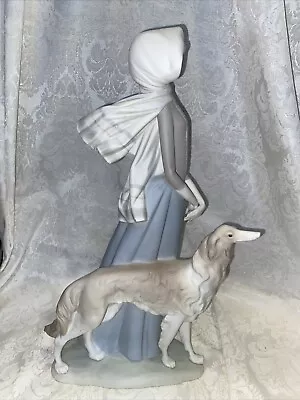 Lladro Figurine  Dama Con Galgo  (Lady With Greyhound Dog) Large 16  • $95