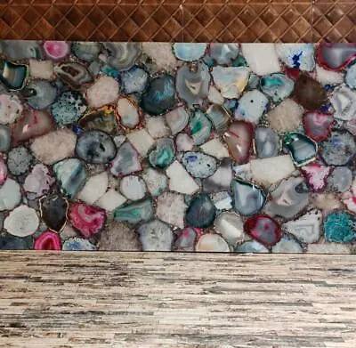 48  X 24  Mix Agate Table Top Counter Top Semi Precious Stones Home Decor • £1091.23