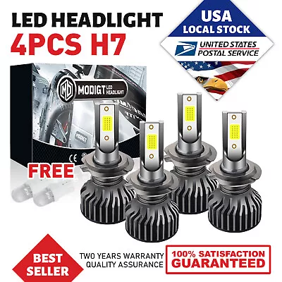 4 X H7 LED Headlight Bulbs 120000LM 6000K 200W For Volkswagen Amarok 2017-2019 • $21.99