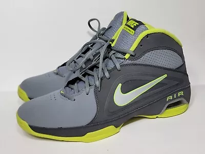 Nike Air Visi Pro 3 Hi-Top Basketball Shoes 12 Gray Lime Green 525745-004 • $49.99