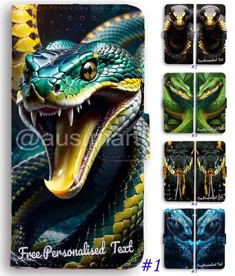 Personalised Text Wallet Phone Cover For Samsung Galaxy J8 J5 Pro Series - Snake • $19.98