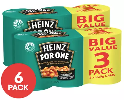 2 X 3pk Heinz Baked Beans Big Value 220g+Canned Meals 6 Cans Protein And Dietary • $14.99