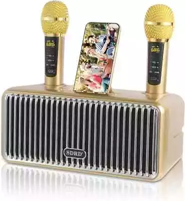 Bluetooth Karaoke Speaker With 2 Wireless Microphones HQ Sound PA System • £41.99