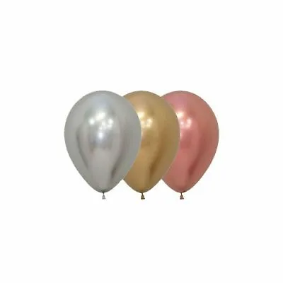 $12.50 • Buy 50 Pcs Sempertex 5 Inch Reflex Assorted Gold/Silver/Rose Gold Latex Balloons 
