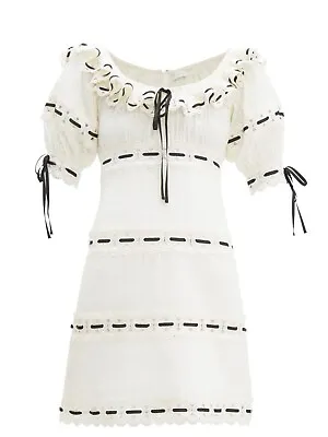 Zimmermann Off White Honour Pintuck Panelled Mini Dress - Size 2 *brand New* • $249