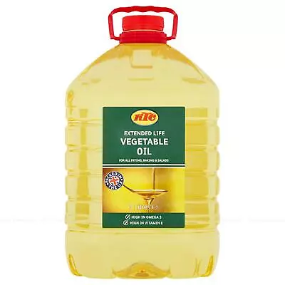 KTC Extended Life Vegetable Oil Frying Baking Salad High Omega Vitamin-E Pack 5L • £15.49