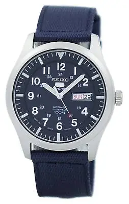 Seiko 5 Sports Automatic Blue Dial Blue Band Silver Case SNZG11J1 Men's Watch • $167.53