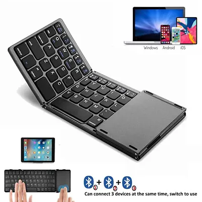 Wireless Folding Keyboard With Touchpad Portable Mini Three Bluetooth Foldable  • $36.99