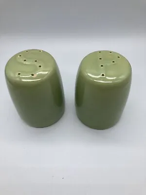 La Solana 1950’s Green Salt And Pepper Large Pottery Raised “S” And “P” On Top • $5