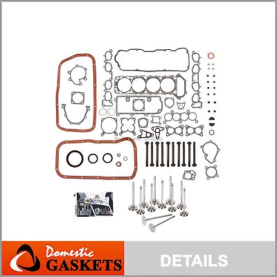 Full Gasket Set Intake Exhaust Valves Fit 90-92 Nissan Axxess Stanza 2.4L KA24E • $129.28