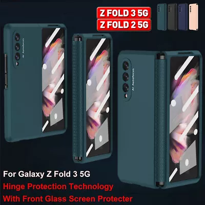 $28.90 • Buy For Samsung Galaxy Z Fold 3 2 Hinge Cover Case With Front Glass Screen Protecter