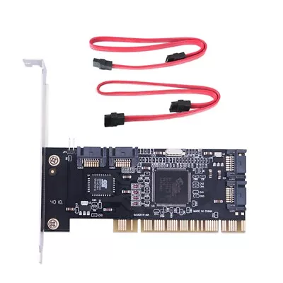 4 Ports PCI SATA Raid Controller Internal Expansion Card With Two Sata4089 • £12.26