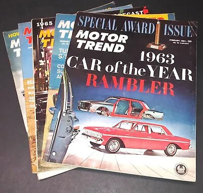 Vintage Magazine Lot 5#s MOTOR TREND 1963 Muscle Stock CAR OF YEAR RAMBLER Dodge • $30