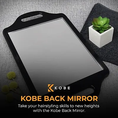 Handheld Mirror Hairdressing Salon & Barber Black 2-Handed Back Vanity Styling • £12.49