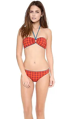 £78.56 • Buy NWT MARC JACOBS Swimsuit XL Bikini Gingham Checked Bandeau Strapless Rings HOT